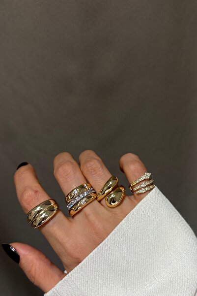 Lavian Accessories Gold Coiled Serçe Parmak Yüzüğü