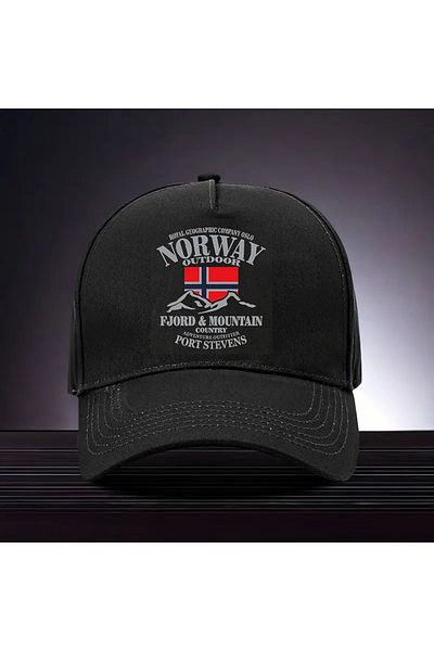 LEIVOR Norway Printed Black Snapback Hat