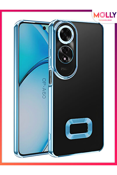 Molly Oppo A60 İçin Kenarları Sierra Blue Lens Koruyuculu Lou Lazer Şeffaf Si...
