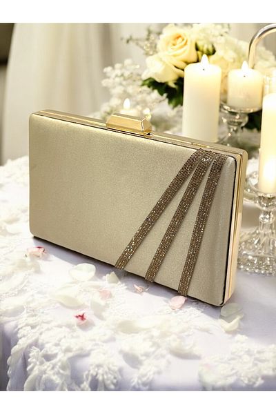 Biçanta Γυμνό χρώμα Σατέν Σταυρός Rosegold Crystal Stone Γυναικείο βραδινό φόρεμα Τσάντα Γάμος Αρραβώνας Αποφοίτηση