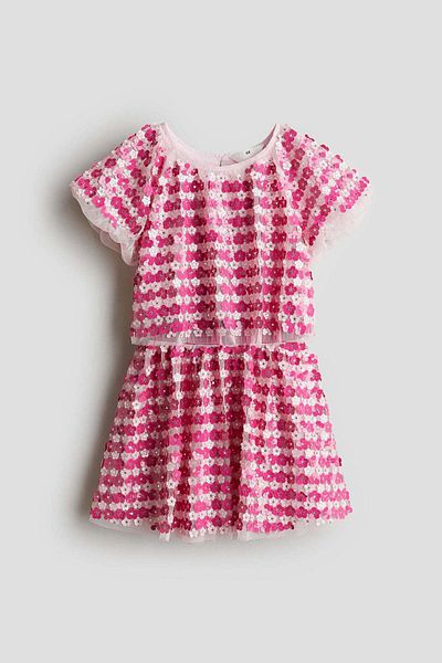 H&M 2-piece sequined top and skirt set