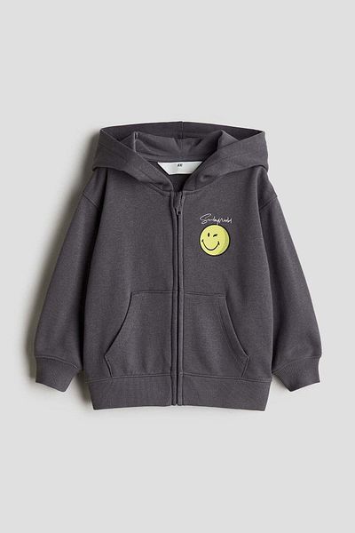 H&M Printed zip-through hoodie