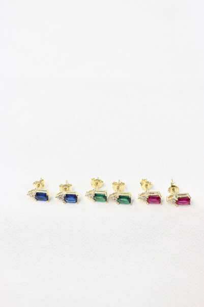 Dazzlecave 925 Ayar Gümüş - Göz Alıcı Işıltısıyla Renkli Taş Detaylı, Şık ve Zarif Tasarım Küpe Modeli