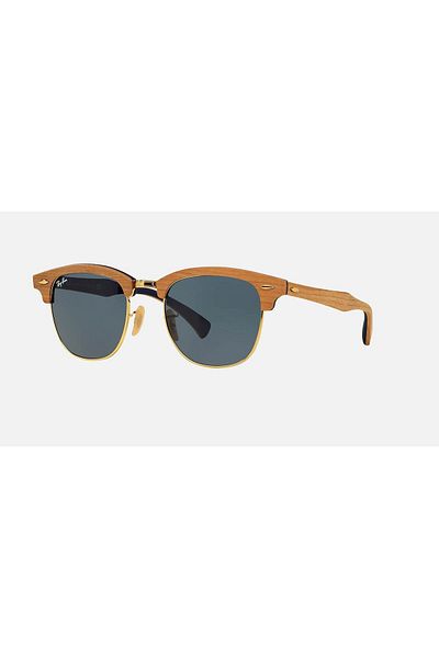 Ray-Ban Unisex CLUBMASTER WOOD Matte Brown Sunglasses RB3016M 118158