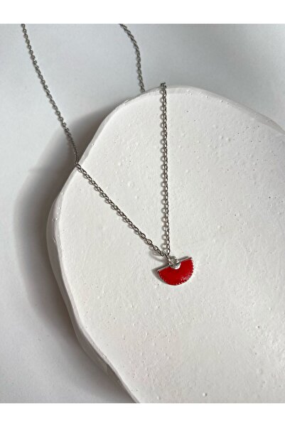 Arsaley Collection Gümüş Mini Yelpaze Charm 45 Cm Çelik Kolye