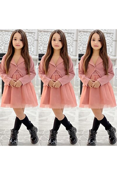 KOKOŞ BEBEK Tütü Etekli Ceket Takım | 3/10 Yaş Arası