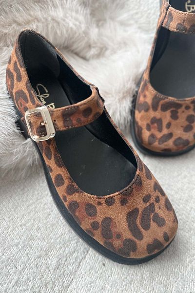 Shoebutik Pantofi de damă Alvis Galben Negru Animal Model Bandă Detaliu