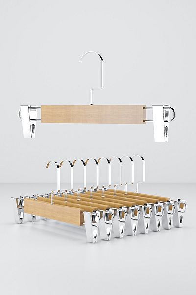 Onouqo Pants Hanger 12 Pieces, Wooden Pegs for Skirts and Clothes 1St Quality Ultra Luxury