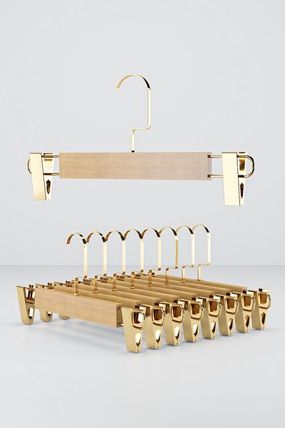 Onouqo Pants Hanger 12 Pieces, Wooden Pegs for Skirts and Clothes 1St Quality Ultra Luxury