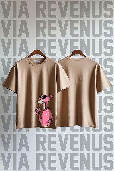 Vordevia Μπλουζάκι Unisex με λαιμόκοψη με λαιμόκοψη σε ροζ Panther