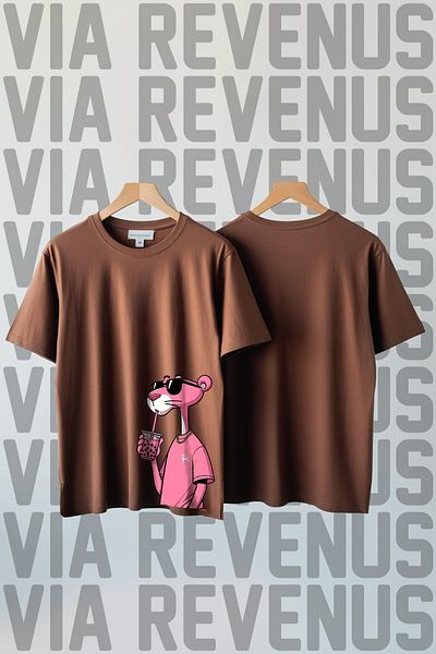 Vordevia Μπλουζάκι Unisex με λαιμόκοψη με λαιμόκοψη σε ροζ Panther
