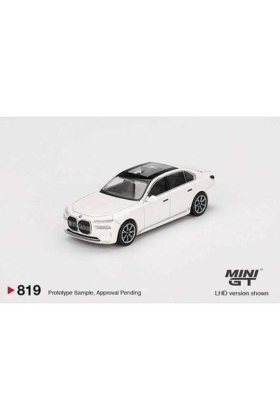 mini gt 1/64 بي ام دبليو I7 Xdrive60 معدني أبيض Mgt00819