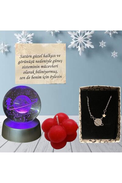 ARMOR4 NANO CERAMİC COATİNG Renk Değiştiren Led Işıklı Cam Satürn Kız Küre Çelik Satürn Kolye Ve Bubble Mum