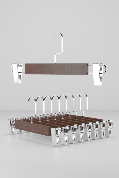 Onouqo 1St Quality Wooden Trouser Peg Skirt and Hanger 12 Pieces