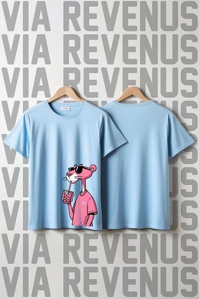 Vordevia Μπλουζάκι Unisex με λαιμόκοψη με λαιμόκοψη σε ροζ Panther
