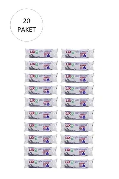 LİXO J-650 Jumbo Size Garbage Bag - 80X110 Cm, 10 Rolls, 20 Pack = 200 Pieces (Black)