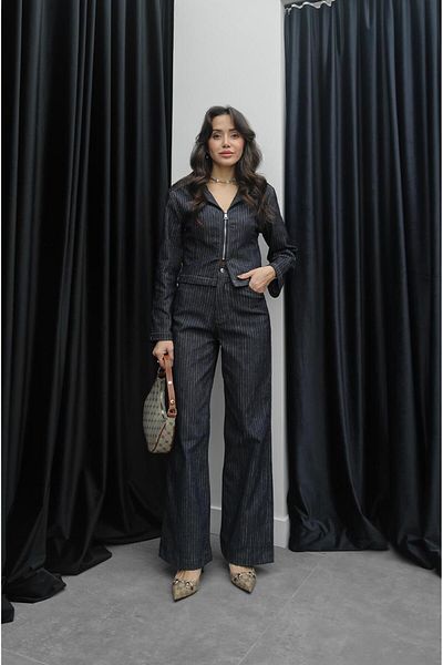 Havoş Set de pantaloni jachetă din denim cu dungi Smits