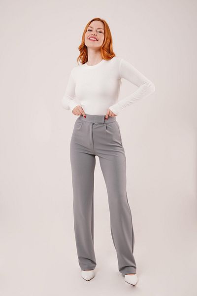peregrine moda Mrpurple Gray Trousers with Velcro Closure Detail