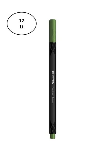 Gıpta Pine Green Fineliner Pen - 0.4 mm, Pack of 12