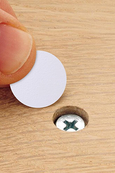 TEK Yapışkanlı Yapıştırma Vida Tapası Tıpası Beyaz Vida Kapatıcı Kapağı (100 Adet)