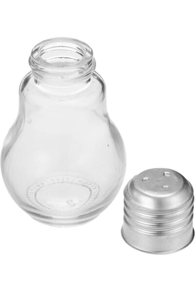 Harmony Bulb Shape Glass Salt & Pepper With Metal Lid Set - 2 Pieces