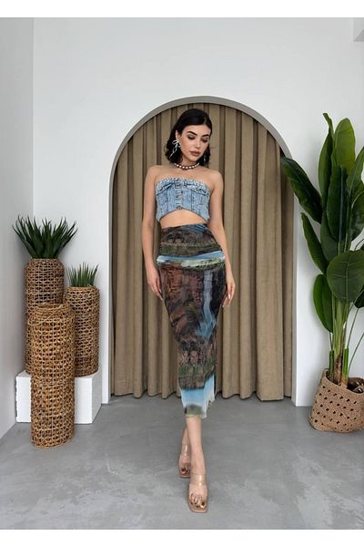 Kokosh moda Fusta midi transparentă Lara