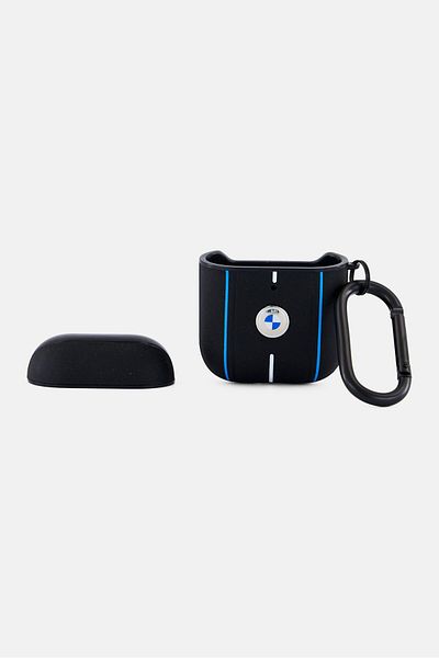 BMW Logo Airpods 1/2 Case With Keychain Metal Carabiner, Black