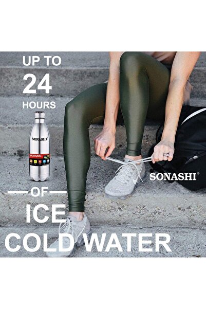 sonashi زجاجة مياه رياضية معزولة بالفراغ، مصنوعة من الفولاذ المقاوم للصدأ، خالية من مادة BPA، بسعة 1 لتر (SVB-1002)