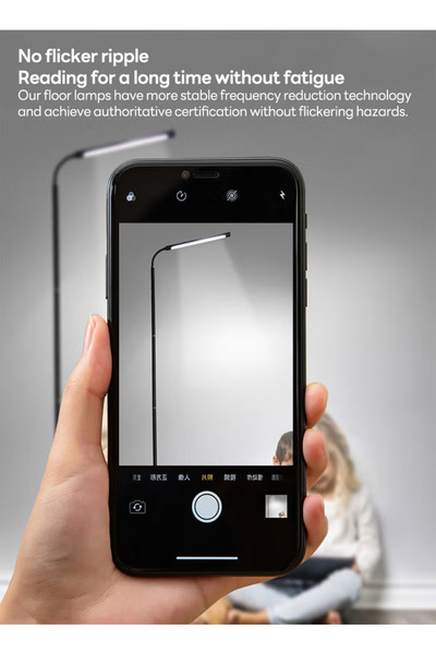 Generic 140CM LED Floor Lamp, Vertical Eye Protection Study Lamp, Flexible Neck, Lighting Dimmable,White