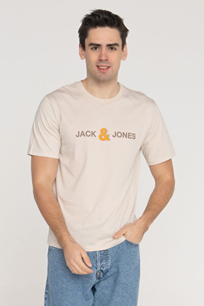 Jack & Jones Erkek Gögüs Logo Baskili %100 Pamuklu Tisört - Log