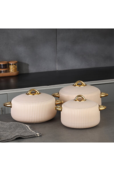 ROYALFORD طقم أواني طهي ساخنة معزولة من بيرل مكون من 3 قطع Rf12712 مجموعات متنوعة