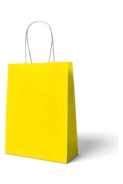 MSB Ambalaj Sarı Kraft Çanta Orta Boy 25x12x31 cm 25 Adet