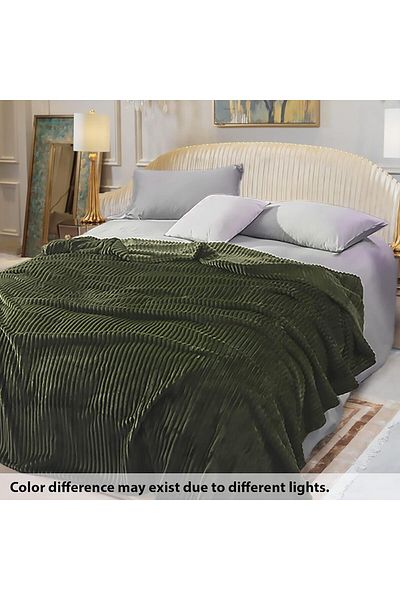 COOYA 200x230cm Super Soft Throw Blanket for Couch Sofa & Bed, Lightweight Warm Blanket for Decor, Green