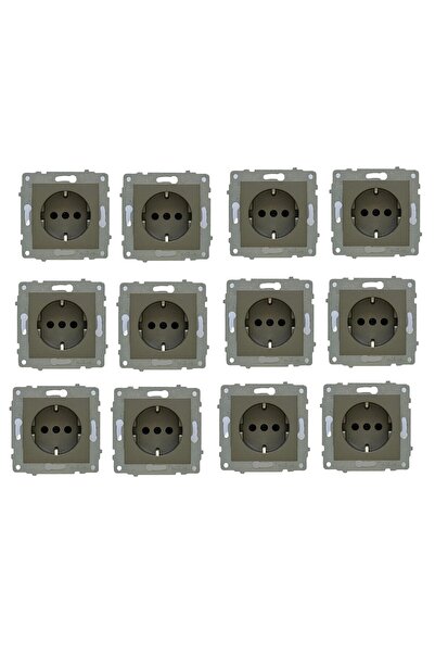 OVİVO مقبس أرضي من أوفيفو جرانو أنثراسايت 12 قطعة بدون إطار (آلية)