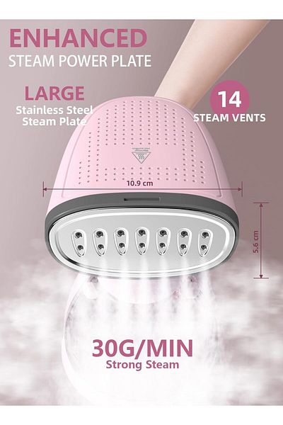 COOYA Garment Steamer Iron, Handheld, Portable Steam Iron 30s Ironing Wrinkle Remover, 1500W, 280ML