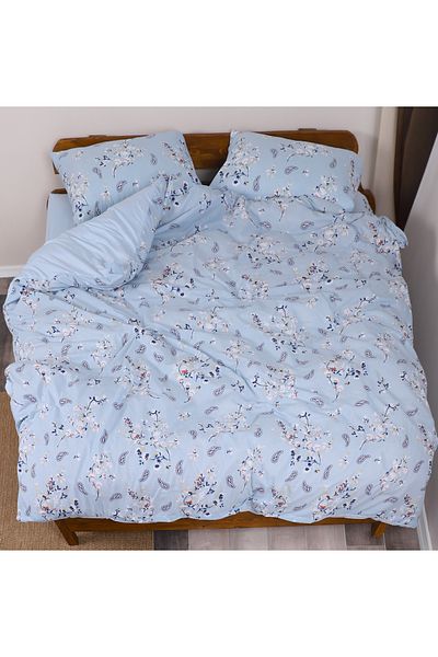 ENESSA SET PIREDURI PENTRU O PERSONA CU CEARȘAFURI ELASTICE FLORE ALBASTRE 160X220 CM