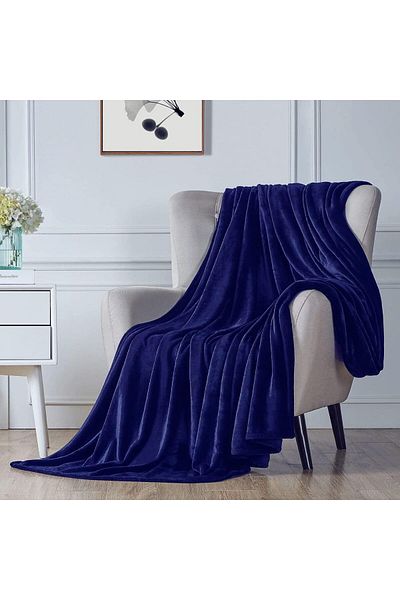 COOYA Fleece Blanket, Super Soft Bed Blanket Plush Cozy Lightweight Flannel Blankets, Dark Blue 200x230cm