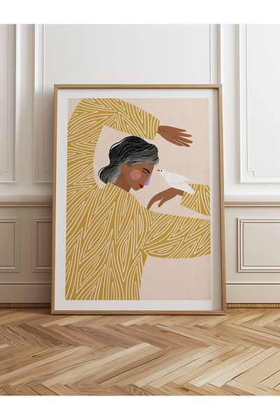 HOMEPACK Единична картина в дървена рамка, единичен плакат, картина TK/951