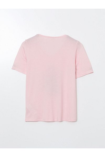 LC Waikiki Νέα σεζόν V Neck Printed Γυναικείο Tisort - S5KR14Z8