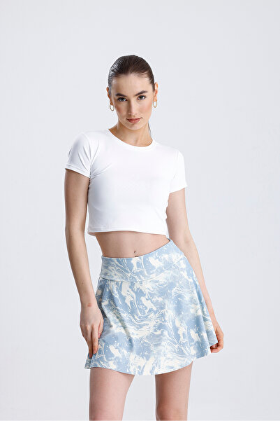 FVTEKSTİL Fusta scurtă din Lycra pentru femei imprimată