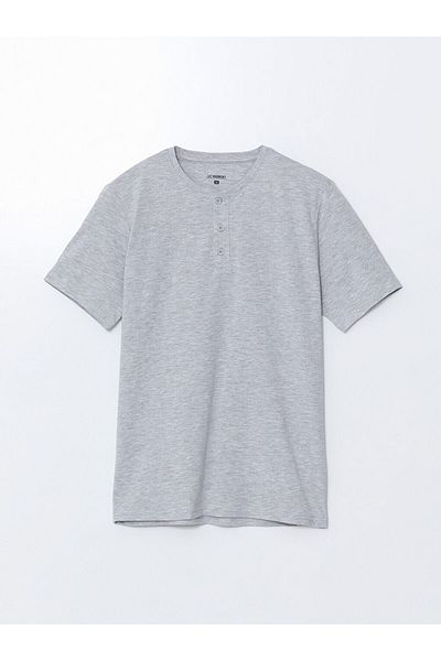 LC Waikiki Gray Crew Neck Short Sleeve Men's Pajama Top