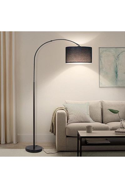 COOYA Floor Lamps for Living Room, Adjustable Hanging Drum Shade, LED Floor Lamp for Bedroom Office