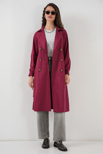 Bigdart 5853 Trenčkot s dvojitým golierom - Claret Red