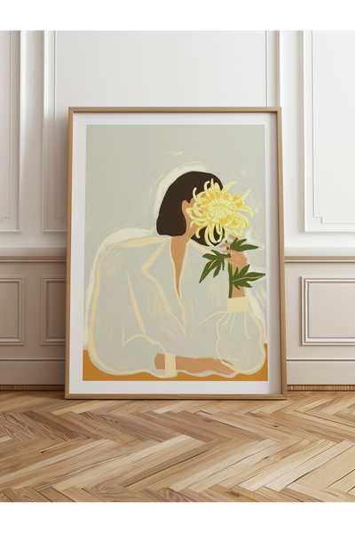 HOMEPACK Tekli Ahşap Çerçeveli Tablo Tek Parça Poster Tablo TK/952