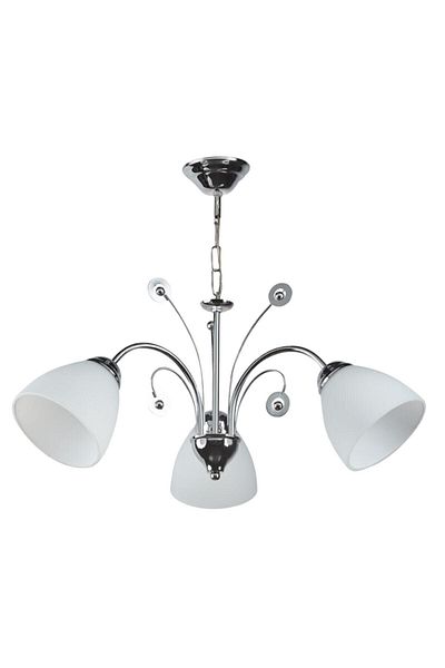 Ömür Avize Modern Gray Painted Triple Chandelier with White Glass