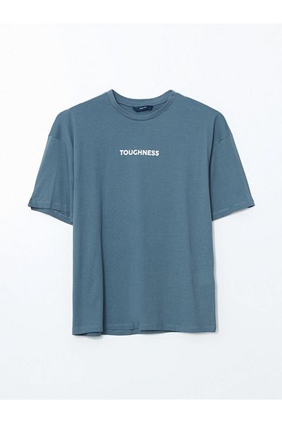 LC Waikiki Tricou pentru bărbați din bumbac pieptănat cu imprimeu cu decolteu rotund de sezon nou - S5K420Z8
