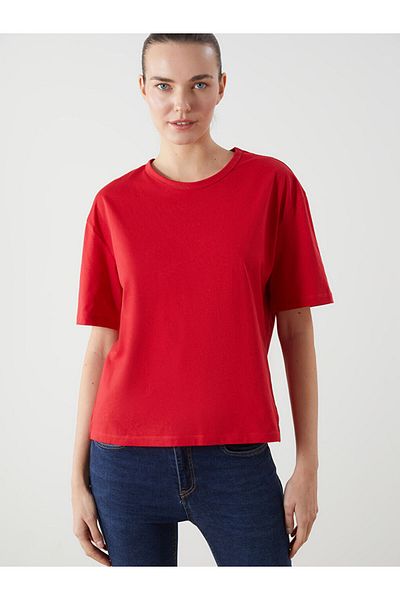 LC Waikiki New Season Crew Neck Oversize Women's T-Shirt - S5Kr16Z8