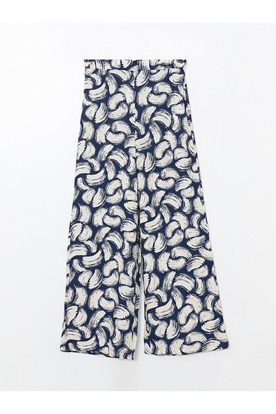 LC Waikiki New Season Patterned Women's Trousers with Elastic Waist - S5M338Z8