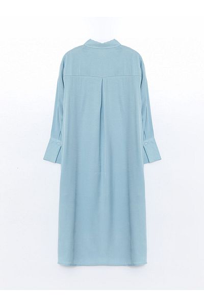 LC Waikiki Lcw Modest Blue Oversize Women's Shirt Tunic