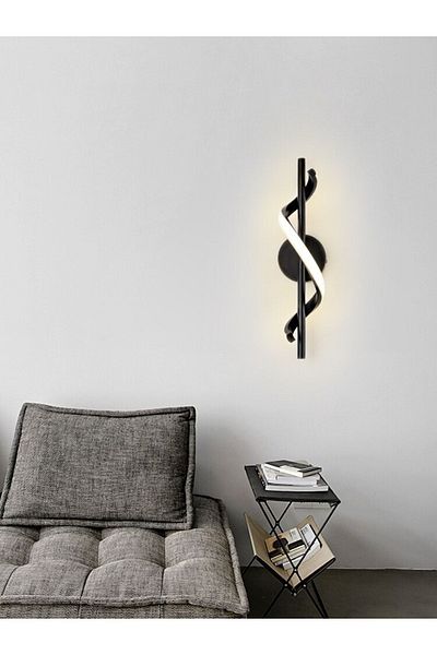 Ömür Avize Black Led Wall Sconce (Not Battery Operated)